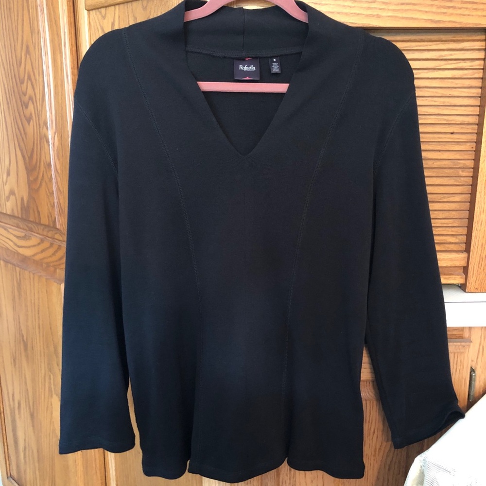 Black V-neck Rafaella size Medium Shirt